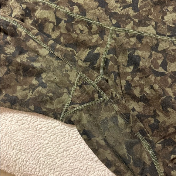 Lululemon Wunder Under Crop Leggings Luon Mystic Jungle Fatigue Green Black - Picture 9 of 15